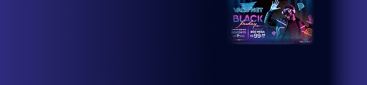 Imagem promocional da Valenet com destaque para internet fibra óptica
