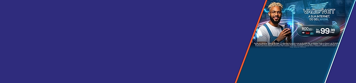 Imagem promocional da Valenet com destaque para internet fibra óptica